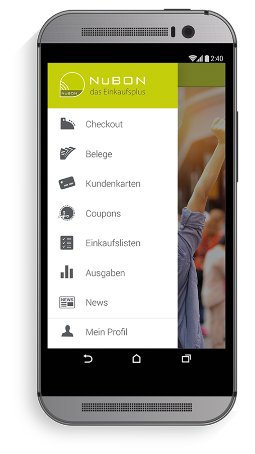 Startmen der NuBON App fr Android. Copyright: NuBON. | Freie-Pressemitteilungen.de